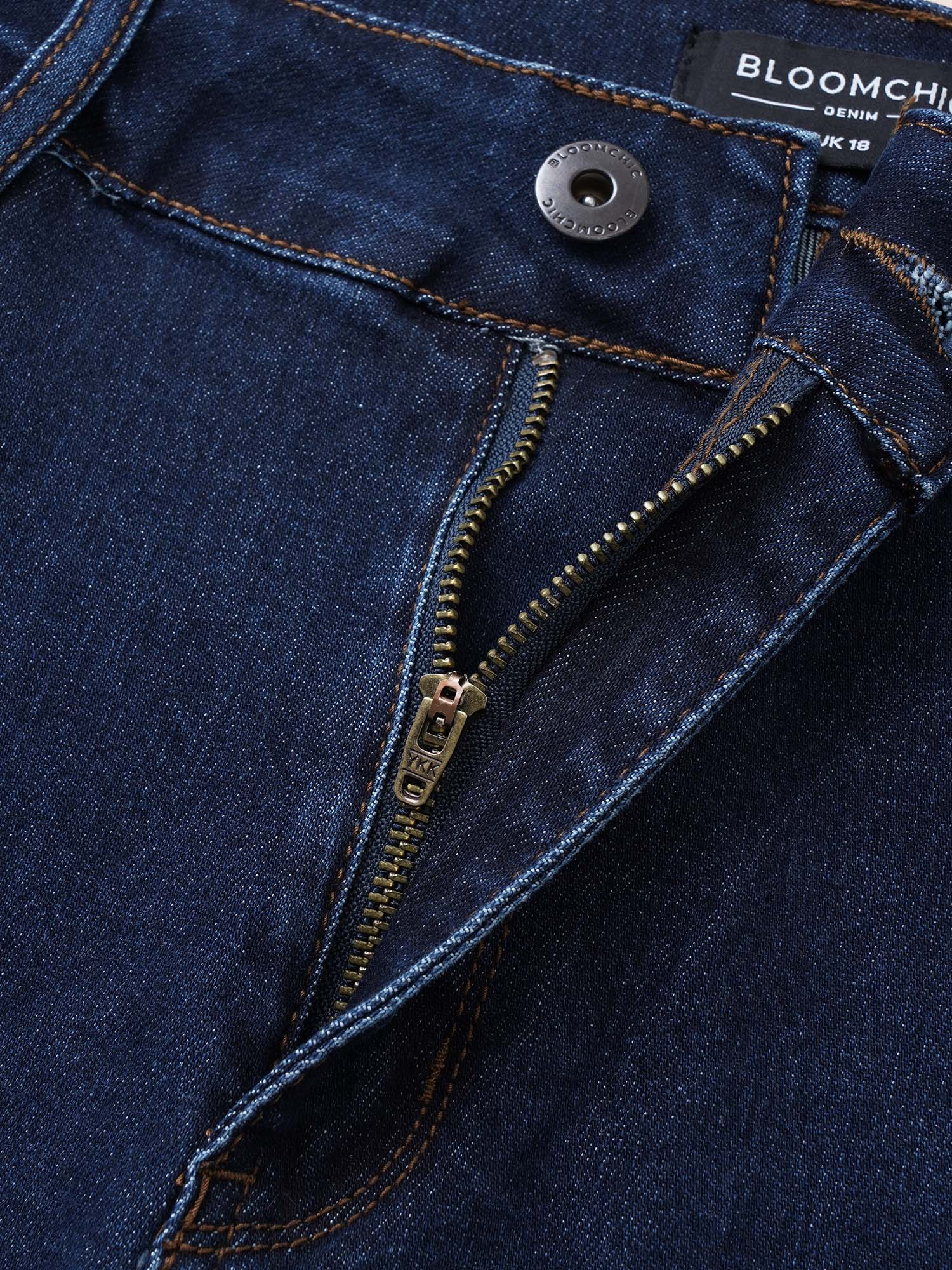 Very Stretchy High Rise Dark Wash Cropped Jeans